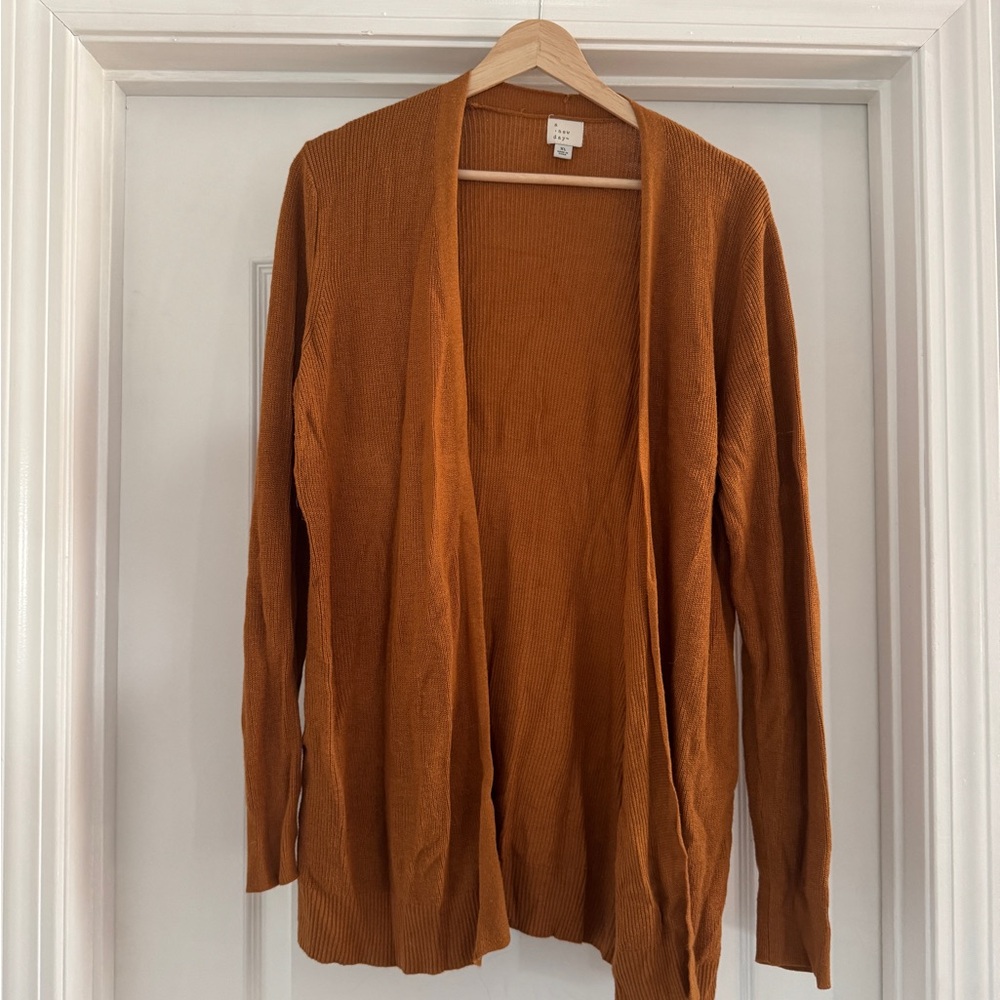 a new day Open-Front Cardigan Sweater - Rust Brown